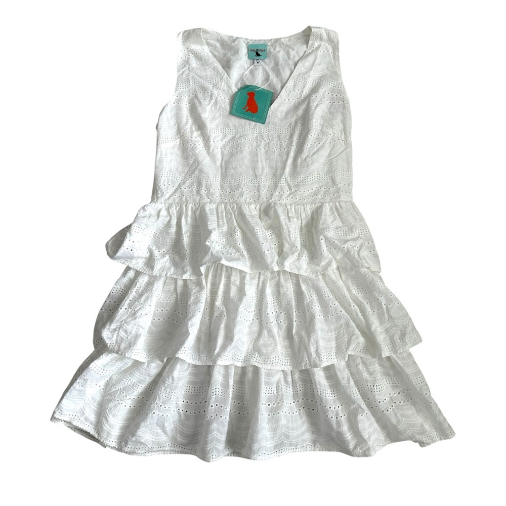 Haley And The Hound White Eyelet Tiered Dress